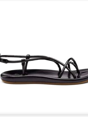 Olukai Women's Black Strappy Flat Sandals
